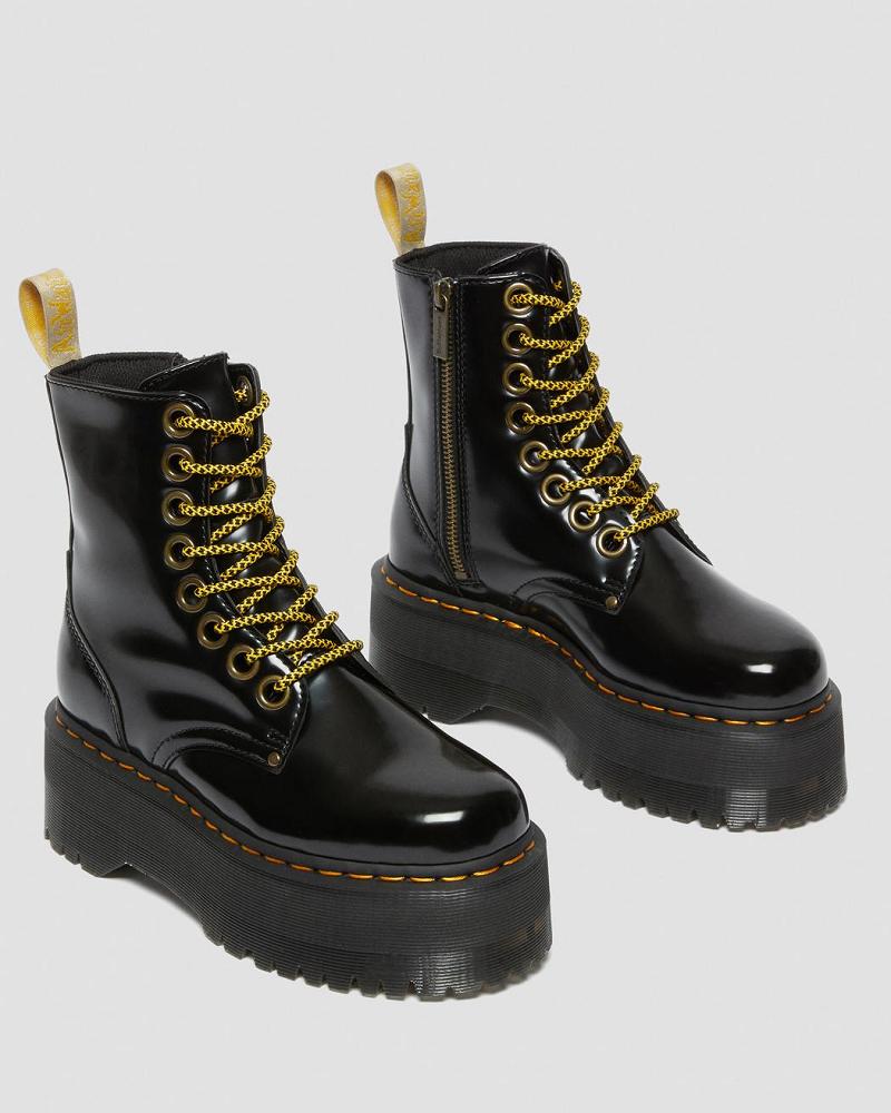 Dr Martens Vegan Jadon Max Platform Støvler Dame Sort | DK 263PJJ